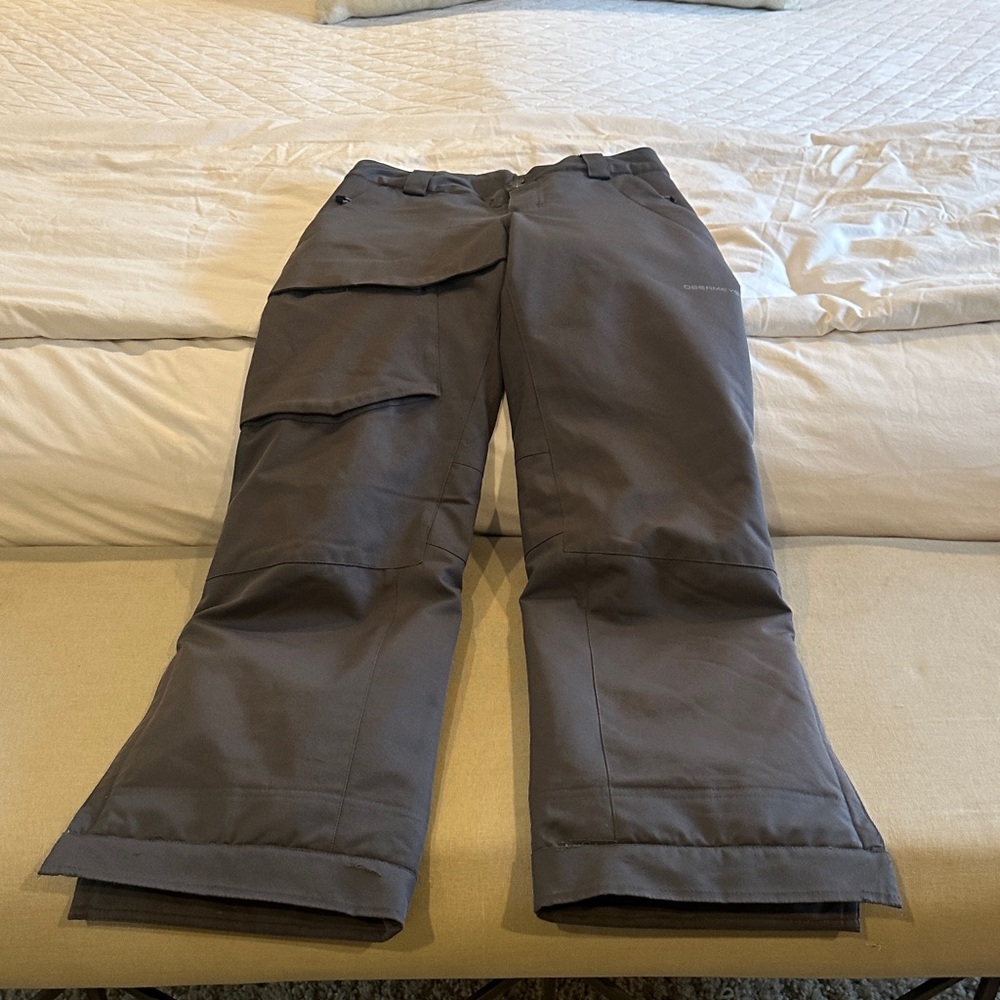 OBERMEYER JUNIOR'S BRISK SNOW PANTS, Grey, Size Large (14-16)